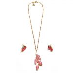 T9590 Summer Sweet Pea Necklace & Earring Set