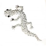 B24021 Diamanté Crystal Salamander Brooch