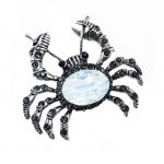 H2665 Crystal Crab Brooch
