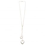2010174 Two Hearts Gold-Tone Crystal Necklace