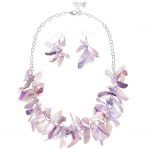 2010338L Eliana Summer Shells Necklace & Earring Set in Lilac