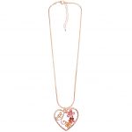 2010361R Kuni Floral Heart Pendant Necklace in Pink & Rose Gold