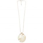 2010366R Thalassa Long-Line Shell Pendant Necklace in Gold