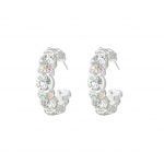 1041343 Mira Iridescent Multi-Crystal Hoop Earrings