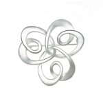T9767 Future Florals Matte-Silver Brooch