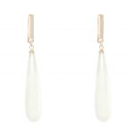 205548G Pearl Infinity Drop Earrings in Gold Tone