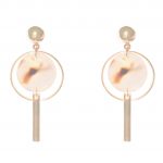 205559G Leo Contemporary Shell Drop Earrings in Gold