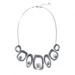 2010394 Crystal Ellipses Silver-Tone Necklace