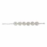 1031991 Summer Silver-Tone Daisy Bracelet with Pretty Faux Pearls