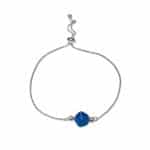 205032B  Silver-Tone Blue Jewel Adjustable Bracelet
