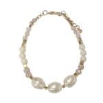 205035 Gold-Tone Crystal & Natural Seed Pearl Bracelet