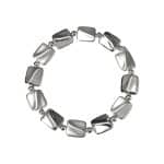 203993 Silver-Tone Simplicity Contemporary Stretch Bracelet