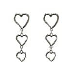 205729S Contemporary Heart Trio Drop Earrings - Gold-Tone