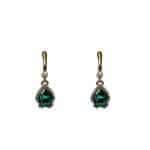 205893G  Vintage Jewel Tone Crystal Drop Earrings - Green