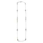 2011111GN Nora Longline Jewel Necklace (Silver-tone) -  Green