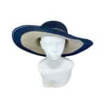 SHHH872 Navy Straw Style Summer Hat with Bead Details