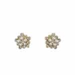 205973G Elegant Pearl Flower Earrings - Gold-Tone
