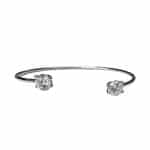 203351 Elegant Diamanté Crystal Bangle - Silver Tone