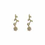 204070G Penelope Crystal Flower Drop Earrings - Gold Tone
