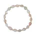 205134PK Camellia Pastel Pink Beaded Stones Bracelet 