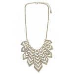 T9188  Allegra Crystal & Gold Tone Design Necklace 
