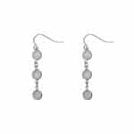 T9227 Simplicity Beaded Silver-Tone Drop Earrings