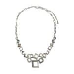 T9455  Martina Art Design Necklace - Enamelled Silver Tone
