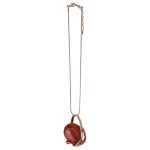 2011212T Aurelia Gemstone Style Pendant Necklace - Gold Tone