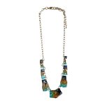2011218 Maya Gold-Tone Elegant Enamelled Necklace 