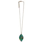 2011225 Sophia Enamelled Leaf Pendant Necklace - Green