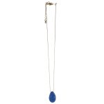 2011230B Elegant Simplicity Blue Gem-Pendant Necklace 