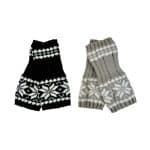 SHGL1021 Snowflake Fair-Isle Knit Fingerless Gloves