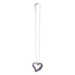 2011227P Amethyst Effect Long Heart Pendant Necklace 