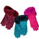 SHGL1006   FAUX FUR TRIMMED GLOVE