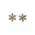 206002  Gold-Tone Crystal Snowflake Earrings