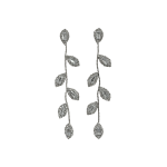 206007 Exquisite Crystal Leaf Drop Earrings