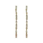 206048G Cascading Crystal Drop Earrings  - Gold Tone