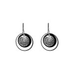 206057S Maya Drop Earrings  - Black & Silver Tone