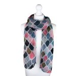 SHPS1122 Diamond Honeycomb Print Scarf with Glitter Detailing (3 Assorted Colours)