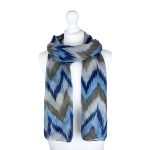 SHPS1128 Blue Ankara Print Scarf with Glitter Detailing (Colour as Shown)