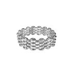 205232S Silver-Tone Contemporary Honeycomb Bracelet (Stretch Fit)