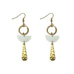 206088WH White Montpellier Gold-Tone Drop Earrings 
