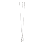 2010828S Elegant Longline Layered Crystal Teardrop Pendant - Silver-Tone