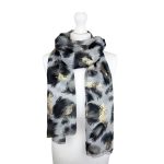 SHLP1333 Glamorous Animal Print Gold-Foil Design Scarf (4 Assorted Colours)