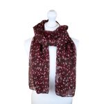 SHPS1317 Delicate Winter Floral Glitter Print Scarf (3 Assorted Colours)