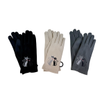 SHGL1432 Embroidered Cat Design Gloves (3 Assorted Colours)