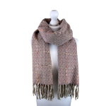 SHSF1407 Elegant Ultra Soft Pastel Bouclé Check Scarf  (3 Assorted Colours)