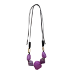 2011408PK Mia Adjustable Purple Natural Stone Look Necklace