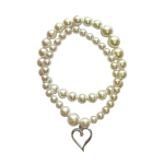 205120 Layered Faux-Pearl Heart Charm Bracelet