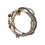 205320GY Layered Crystal Butterfly Beaded Bracelet (Grey)